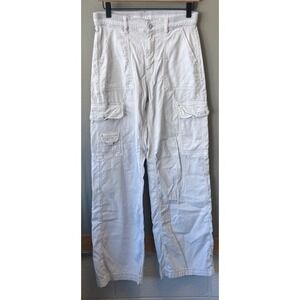 American Eagle Real Good Cargo Pants Size 0 Wide Leg Stretch Lyocell Light Blue